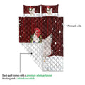 Ohaprints-Quilt-Bed-Set-Pillowcase-Chicken-Wreath-Christmas-Farm-Animal-Unique-Gift-For-Chicken-Lover-Blanket-Bedspread-Bedding-4005-Queen (80'' x 90'')