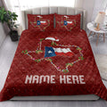 Ohaprints-Quilt-Bed-Set-Pillowcase-Texas-Christmas-Hat-String-Lights-Western-Custom-Personalized-Name-Blanket-Bedspread-Bedding-4006-King (90'' x 100'')