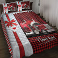 Ohaprints-Quilt-Bed-Set-Pillowcase-Red-Truck-Santa-Hat-With-Christmas-Trucker-Custom-Personalized-Name-Blanket-Bedspread-Bedding-4012-Throw (55'' x 60'')