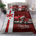 Ohaprints-Quilt-Bed-Set-Pillowcase-Red-Truck-Santa-Hat-With-Christmas-Trucker-Custom-Personalized-Name-Blanket-Bedspread-Bedding-4012-King (90'' x 100'')