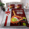 Ohaprints-Quilt-Bed-Set-Pillowcase-Softball-Santa-Hat-With-Christmas-Custom-Personalized-Name-Number-Blanket-Bedspread-Bedding-4015-King (90'' x 100'')