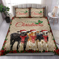 Ohaprints-Quilt-Bed-Set-Pillowcase-Merry-Christmas-Cow-Cattle-With-Santa-Hat-Unique-Gift-For-Cow-Lover-Blanket-Bedspread-Bedding-4023-King (90'' x 100'')