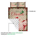 Ohaprints-Quilt-Bed-Set-Pillowcase-Merry-Christmas-Pig-With-Santa-Hat-Unique-Gift-For-Pig-Lover-Blanket-Bedspread-Bedding-4028-Queen (80'' x 90'')