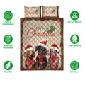 Ohaprints-Quilt-Bed-Set-Pillowcase-Merry-Christmas-Dachshund-With-Santa-Hat-Unique-Gift-For-Dog-Lover-Blanket-Bedspread-Bedding-4029-Double (70'' x 80'')