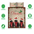 Ohaprints-Quilt-Bed-Set-Pillowcase-Merry-Christmas-Black-Cat-With-Santa-Hat-Unique-Gift-For-Cat-Lover-Blanket-Bedspread-Bedding-4031-Double (70'' x 80'')