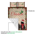 Ohaprints-Quilt-Bed-Set-Pillowcase-Merry-Christmas-Black-Cat-With-Santa-Hat-Unique-Gift-For-Cat-Lover-Blanket-Bedspread-Bedding-4031-Queen (80'' x 90'')