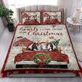 Ohaprints-Quilt-Bed-Set-Pillowcase-Horse-With-Truck-Christmas-Tree-Snowflake-Cozy-Farmhouse-Red-Plaid-Blanket-Bedspread-Bedding-3934-King (90'' x 100'')