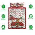 Ohaprints-Quilt-Bed-Set-Pillowcase-Chicken-With-Truck-Christmas-Tree-Snowflake-Cozy-Farmhouse-Red-Plaid-Blanket-Bedspread-Bedding-3935-Double (70'' x 80'')