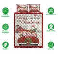 Ohaprints-Quilt-Bed-Set-Pillowcase-Pig-With-Truck-Christmas-Tree-Snowflake-Cozy-Farmhouse-Red-Plaid-Blanket-Bedspread-Bedding-3937-Double (70'' x 80'')