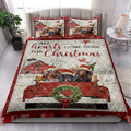 Ohaprints-Quilt-Bed-Set-Pillowcase-Dachshund-With-Truck-Christmas-Tree-Snowflake-Farmhouse-Red-Plaid-Blanket-Bedspread-Bedding-3940-King (90'' x 100'')