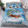 Ohaprints-Quilt-Bed-Set-Pillowcase-Horse-Sleeping-On-The-Moon-Snowflake-Christmas-Tree-Gift-Dog-Lover-Blanket-Bedspread-Bedding-3954-King (90'' x 100'')