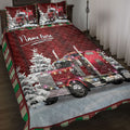 Ohaprints-Quilt-Bed-Set-Pillowcase-Red-Trucker-With-String-Lights-Christmas-Tree-Snowdrift-Blanket-Bedspread-Bedding-4032-Throw (55'' x 60'')