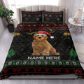 Ohaprints-Quilt-Bed-Set-Pillowcase-Goldendoodle-Christmas-Hat-String-Lights-Custom-Personalized-Name-Blanket-Bedspread-Bedding-4039-King (90'' x 100'')