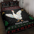 Ohaprints-Quilt-Bed-Set-Pillowcase-Duck-Christmas-Hat-String-Lights-Custom-Personalized-Name-Blanket-Bedspread-Bedding-4042-Throw (55'' x 60'')