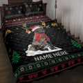 Ohaprints-Quilt-Bed-Set-Pillowcase-Brindle-English-Mastiff-Christmas-Hat-Custom-Personalized-Name-Blanket-Bedspread-Bedding-4043-Throw (55'' x 60'')