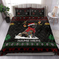 Ohaprints-Quilt-Bed-Set-Pillowcase-Brindle-English-Mastiff-Christmas-Hat-Custom-Personalized-Name-Blanket-Bedspread-Bedding-4043-King (90'' x 100'')