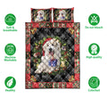 Ohaprints-Quilt-Bed-Set-Pillowcase-Great-Pyrenees-Wearing-Christmas-Hat-Wreath-Gift-For-Dog-Lover-Blanket-Bedspread-Bedding-4047-Double (70'' x 80'')