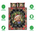 Ohaprints-Quilt-Bed-Set-Pillowcase-Hamster-Wearing-Christmas-Hat-Wreath-Gift-For-Hamster-Lover-Blanket-Bedspread-Bedding-4048-Double (70'' x 80'')