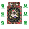 Ohaprints-Quilt-Bed-Set-Pillowcase-Siamese-Cat-Wearing-Christmas-Hat-Wreath-Gift-For-Cat-Lover-Blanket-Bedspread-Bedding-4051-Double (70'' x 80'')