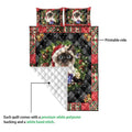 Ohaprints-Quilt-Bed-Set-Pillowcase-Siamese-Cat-Wearing-Christmas-Hat-Wreath-Gift-For-Cat-Lover-Blanket-Bedspread-Bedding-4051-Queen (80'' x 90'')