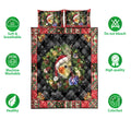 Ohaprints-Quilt-Bed-Set-Pillowcase-Cockatiel--Wearing-Christmas-Hat-Wreath-Gift-For-Parrot-Lover-Blanket-Bedspread-Bedding-4054-Double (70'' x 80'')