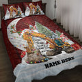 Ohaprints-Quilt-Bed-Set-Pillowcase-Excavator-Christmas-Hat-With-String-Lights-Custom-Personalized-Name-Blanket-Bedspread-Bedding-4057-Throw (55'' x 60'')