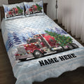 Ohaprints-Quilt-Bed-Set-Pillowcase-Red-Trucker-Christmas-Tree-String-Lights-Custom-Personalized-Name-Blanket-Bedspread-Bedding-4063-Throw (55'' x 60'')