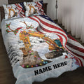 Ohaprints-Quilt-Bed-Set-Pillowcase-Excavator-Christmas-String-Light-Us-Flag-Custom-Personalized-Name-Blanket-Bedspread-Bedding-4066-Throw (55'' x 60'')