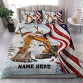 Ohaprints-Quilt-Bed-Set-Pillowcase-Excavator-Christmas-String-Light-Us-Flag-Custom-Personalized-Name-Blanket-Bedspread-Bedding-4066-King (90'' x 100'')