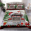 Ohaprints-Quilt-Bed-Set-Pillowcase-Red-Trucker-With-Christmas-String-Light-Custom-Personalized-Name-Blanket-Bedspread-Bedding-4068-King (90'' x 100'')