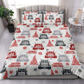 Ohaprints-Quilt-Bed-Set-Pillowcase-Red-Truck-Christmas-Tree-Snowflakes-Love-Trucker-Truck-Driver-Blanket-Bedspread-Bedding-4081-King (90'' x 100'')