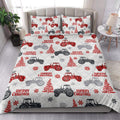 Ohaprints-Quilt-Bed-Set-Pillowcase-Red-Tractor-Farm-Country-Life-With-Christmas-Tree-Gift-For-Farmer-Blanket-Bedspread-Bedding-4082-King (90'' x 100'')