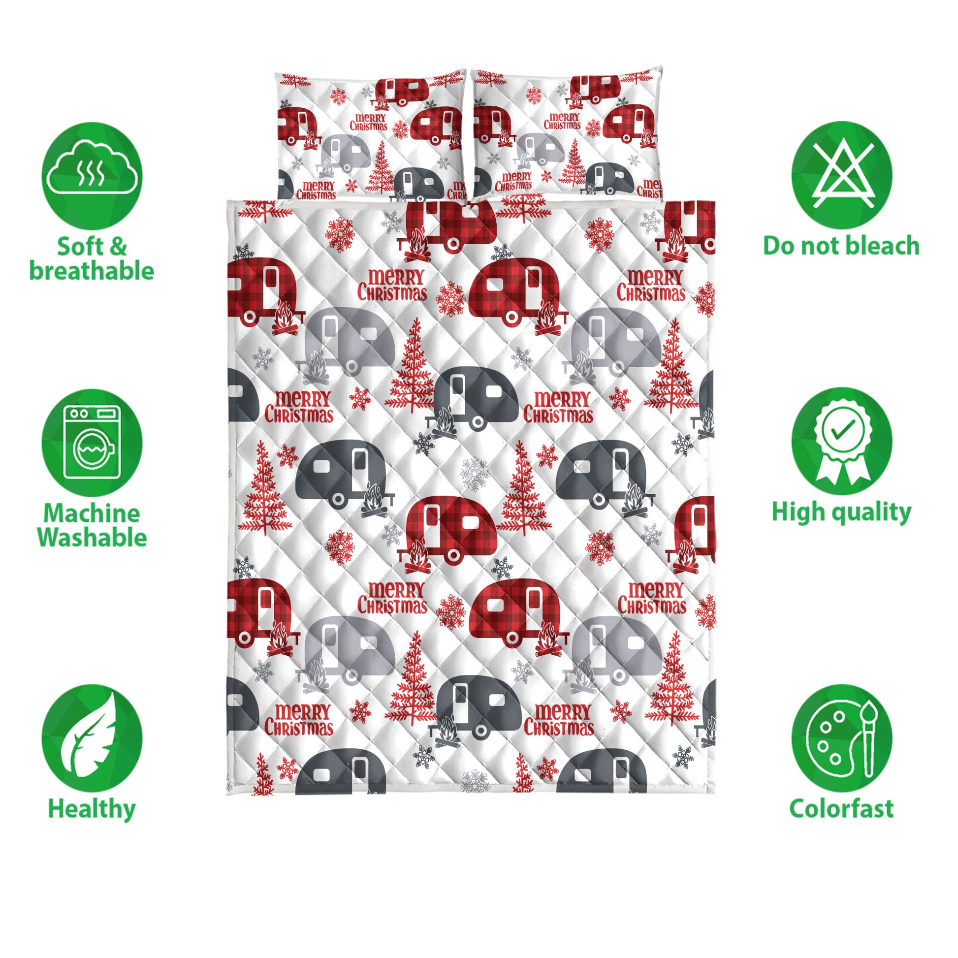 Ohaprints-Quilt-Bed-Set-Pillowcase-Camping-Camper-With-Christmas-Tree-Snowflake-Gift-For-Camping-Lovers-Blanket-Bedspread-Bedding-4085-Double (70'' x 80'')