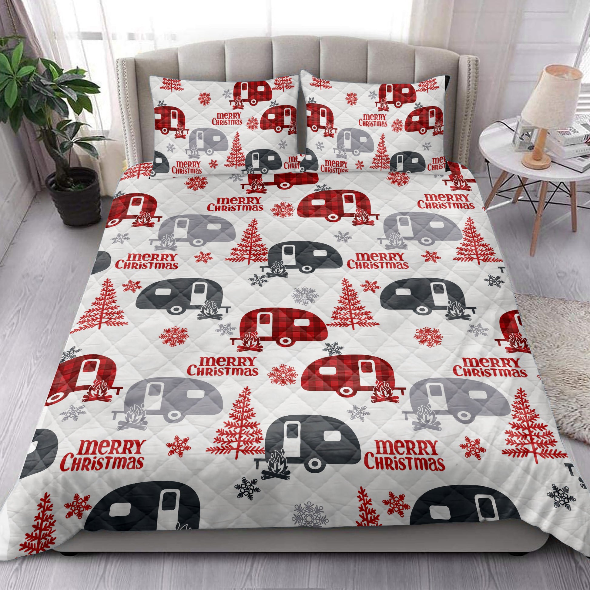 Ohaprints-Quilt-Bed-Set-Pillowcase-Camping-Camper-With-Christmas-Tree-Snowflake-Gift-For-Camping-Lovers-Blanket-Bedspread-Bedding-4085-King (90'' x 100'')