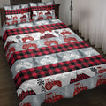 Ohaprints-Quilt-Bed-Set-Pillowcase-Christmas-Red-Tractor-Farm-Country-Life-Red-Buffalo-Plaid-Blanket-Bedspread-Bedding-4089-Throw (55'' x 60'')