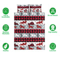 Ohaprints-Quilt-Bed-Set-Pillowcase-Christmas-Horse-Red-Buffalo-Plaid-Winter-Holiday-Unique-Gift-Blanket-Bedspread-Bedding-4090-Double (70'' x 80'')