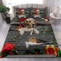 Ohaprints-Quilt-Bed-Set-Pillowcase-Beagle-Christmas-Striped-With-Santa-Hat-And-Holy-Berry-Snowflake-Blanket-Bedspread-Bedding-4093-King (90'' x 100'')