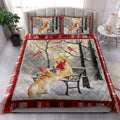 Ohaprints-Quilt-Bed-Set-Pillowcase-Golden-Retriever-Hello-Christmas-Snowflake-Winter-Park-Holiday-Blanket-Bedspread-Bedding-3980-King (90'' x 100'')