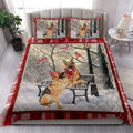 Ohaprints-Quilt-Bed-Set-Pillowcase-German-Shepherd-Hello-Christmas-Snowflake-Winter-Park-Holiday-Blanket-Bedspread-Bedding-3981-King (90'' x 100'')