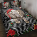 Ohaprints-Quilt-Bed-Set-Pillowcase-Elephant-Christmas-Striped-With-Santa-Hat-And-Holy-Berry-Snowflake-Blanket-Bedspread-Bedding-4096-Throw (55'' x 60'')