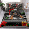 Ohaprints-Quilt-Bed-Set-Pillowcase-Dachshund-Christmas-Striped-With-Santa-Hat-And-Holy-Berry-Snowflake-Blanket-Bedspread-Bedding-4097-King (90'' x 100'')