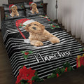 Ohaprints-Quilt-Bed-Set-Pillowcase-Goldendoodle-Christmas-Striped-Santa-Hat-Custom-Personalized-Name-Blanket-Bedspread-Bedding-4098-Throw (55'' x 60'')