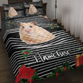 Ohaprints-Quilt-Bed-Set-Pillowcase-Hamster-Christmas-Striped-With-Santa-Hat-Custom-Personalized-Name-Blanket-Bedspread-Bedding-4101-Throw (55'' x 60'')