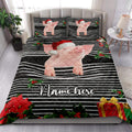 Ohaprints-Quilt-Bed-Set-Pillowcase-Pig-Christmas-Striped-With-Santa-Hat-Custom-Personalized-Name-Blanket-Bedspread-Bedding-4102-King (90'' x 100'')