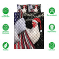 Ohaprints-Quilt-Bed-Set-Pillowcase-Chicken-Rooster-Santa-Hat-Snowflake-Christmas-String-Light-Us-Flag-Blanket-Bedspread-Bedding-4108-Double (70'' x 80'')