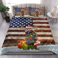 Ohaprints-Quilt-Bed-Set-Pillowcase-Otter-Wearing-A-Reindeer-Hat-Scarf-With-String-Light-American-Flag-Blanket-Bedspread-Bedding-4117-King (90'' x 100'')