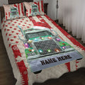 Ohaprints-Quilt-Bed-Set-Pillowcase-Green-Truck-Christmas-String-Light-Us-Flag-Custom-Personalized-Name-Blanket-Bedspread-Bedding-4123-Throw (55'' x 60'')