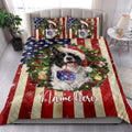 Ohaprints-Quilt-Bed-Set-Pillowcase-St.-Bernard-Wearing-Christmas-Hat-Wreaths-Custom-Personalized-Name-Blanket-Bedspread-Bedding-4136-King (90'' x 100'')