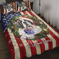 Ohaprints-Quilt-Bed-Set-Pillowcase-St.-Bernard-Wearing-Christmas-Hat-Wreath-Custom-Personalized-Name-Blanket-Bedspread-Bedding-4137-Throw (55'' x 60'')