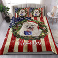 Ohaprints-Quilt-Bed-Set-Pillowcase-Pomeranian-Wearing-Christmas-Hat-Wreath-Custom-Personalized-Name-Blanket-Bedspread-Bedding-4138-King (90'' x 100'')